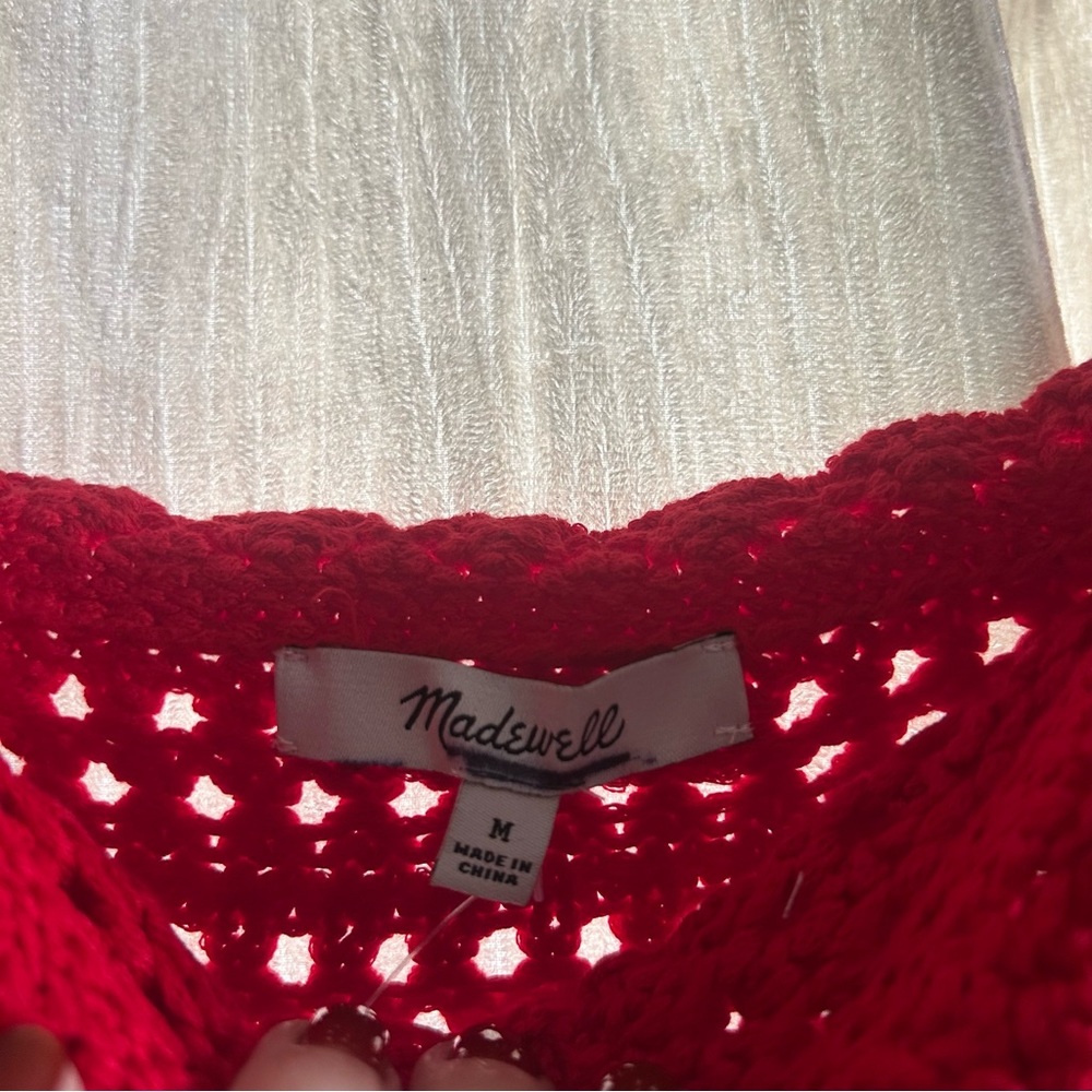 Madewell Red Crocheted Tank Top - Picture 6 of 8